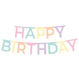 Happy Birthday Kirjainköynnös Vaalea Pastelli
