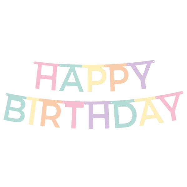Happy Birthday Kirjainköynnös Vaalea Pastelli