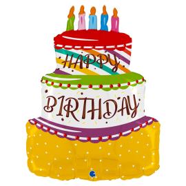 Happy Birthday Kakun Muotoinen Ilmapallo