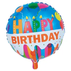 Happy Birthday Pyöreä Folioilmapallo