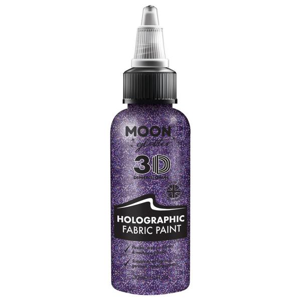 Moon Glitter Holografinen Glitter Tekstiiliväri Violetti 30 ml