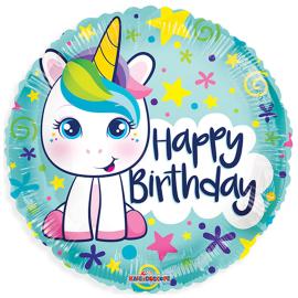 Happy Birthday Yksisarvinen Folioilmapallo