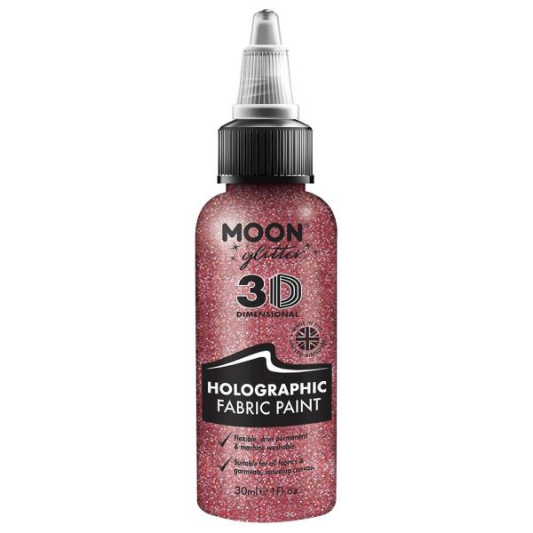 Moon Glitter Holografinen Glitter Tekstiiliväri Vaaleanpunainen 30 ml