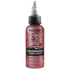 Moon Glitter Holografinen Glitter Tekstiiliväri Vaaleanpunainen 30 ml
