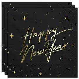 Happy New Year Lautasliinat Musta