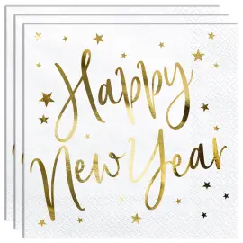 Happy New Year Valkoiset Lautasliinat