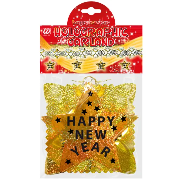 Happy New Year Kirjainnauha Holo Kulta