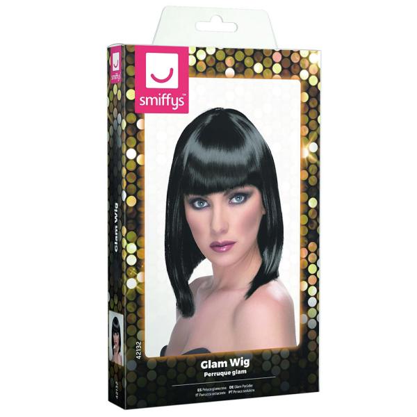 Glamour Peruukki Otsatukalla Musta