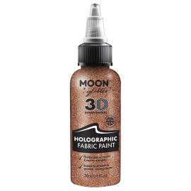 Moon Glitter Holografinen Glitter Tekstiiliväri Ruusukulta 30 ml