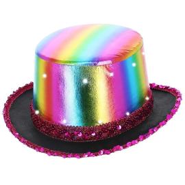 LED Silinterihattu Metallinen Rainbow