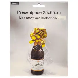 Sellofaanipussi Rusetilla Hopea/Kulta