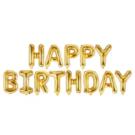 Happy Birthday Kirjainilmapallot Kulta