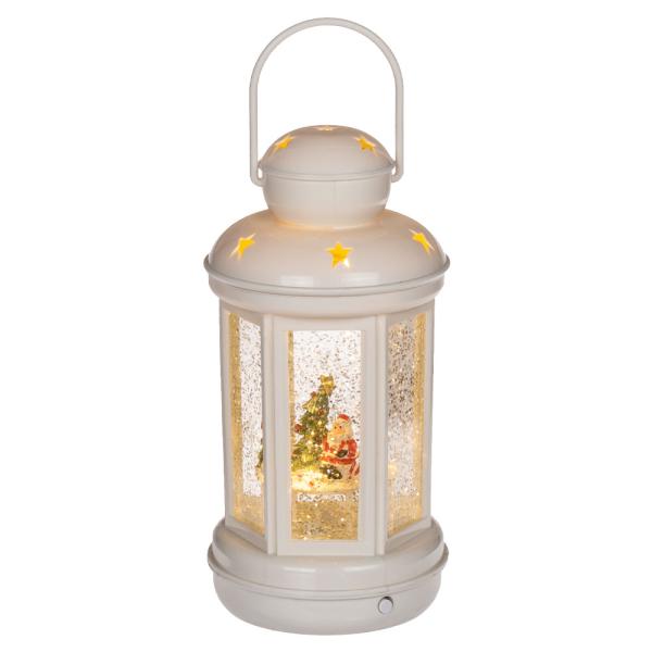 LED Lyhty Joulupukki Glitter