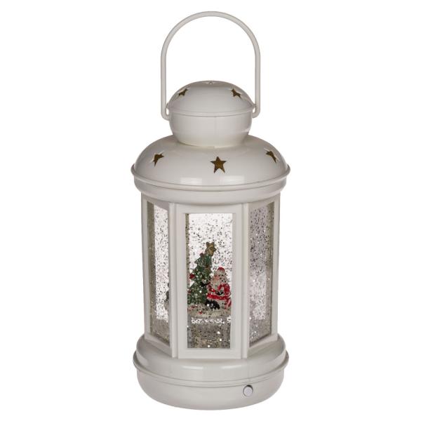 LED Lyhty Joulupukki Glitter