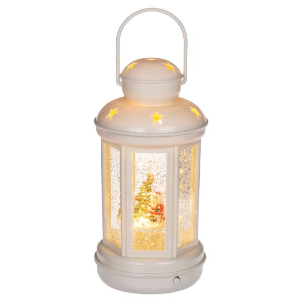 LED Lyhty Joulupukki Glitter