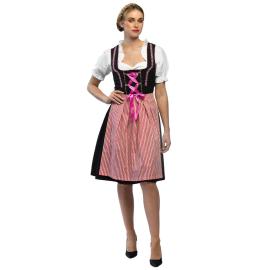 Oktoberfest Tirolilaismekko Pinkki/Musta/Valkoinen