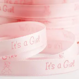 Satiininauha It's a Girl Vaaleanpinkki