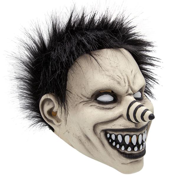 Lateksinaamio Hymyilevä Klovni Hiuksilla