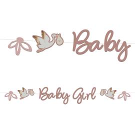 Kirjaviirinauha Baby Girl Stork