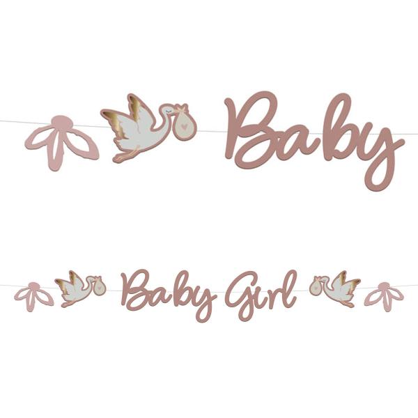 Kirjaviirinauha Baby Girl Stork