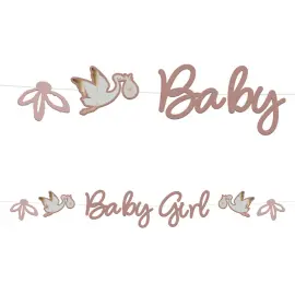 Kirjaviirinauha Baby Girl Stork