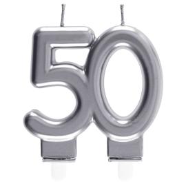 Kakkukynttilä 50 Hopea