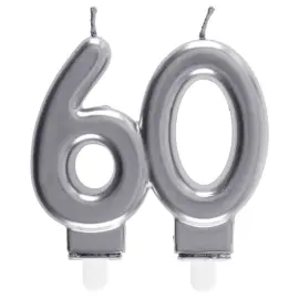 Kakkukynttilä 60 Hopea