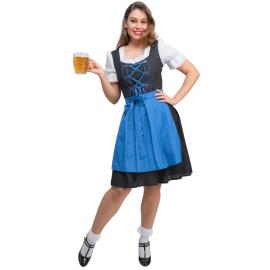 Oktoberfest Dirndl Mekko Sininen & Musta X-Large
