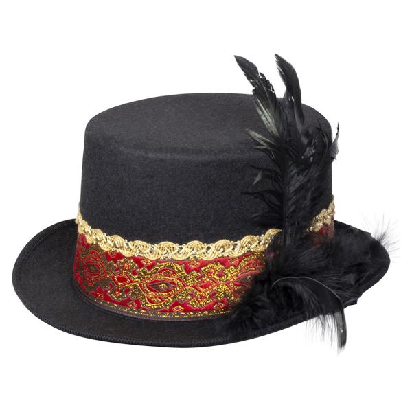 Steampunk-hattu Höyhenellä