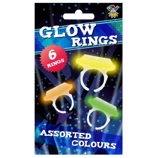 Glowstick Sormukset 6 kpl