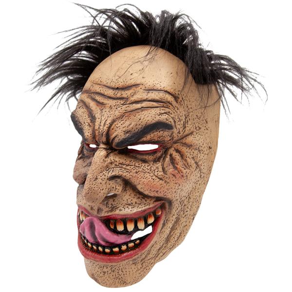 Lateksinaamio Hiuksilla ja Pelottavalla Hymyllä