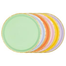 Pahvilautaset Värisekoitus Kultaisella Reunuksella 6-kpl