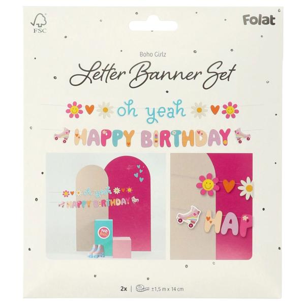 Kirjaviirinauha Happy Birthday Boho Girlz