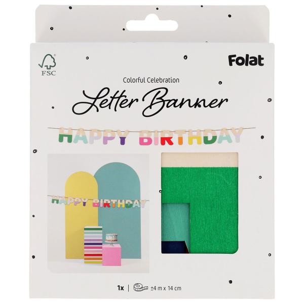 Kirjainviirinauha Happy Birthday Puu 4 m