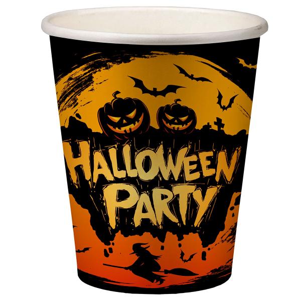 Pahvimukit Oranssi Halloween Party 6 kpl
