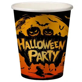 Pahvimukit Oranssi Halloween Party 6 kpl