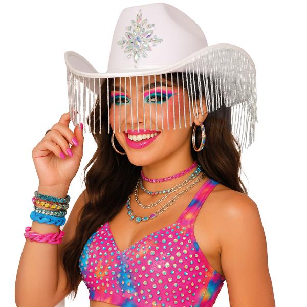 Cowboyhattu Hapsuilla Valkoinen