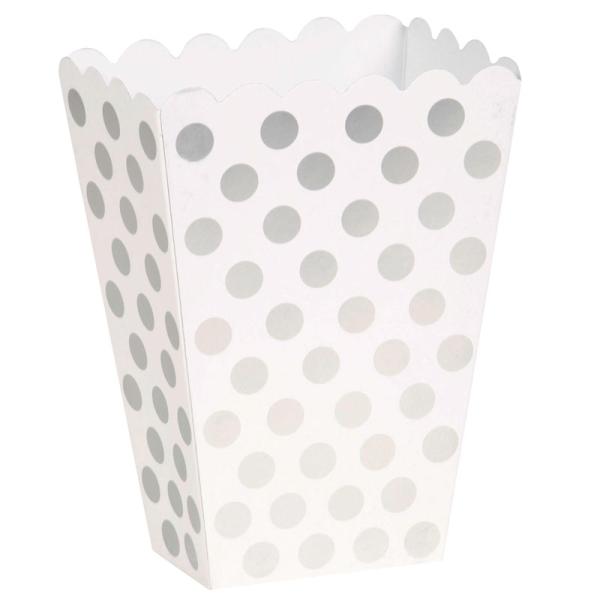 Popcorn-kipot Valkoinen Hopeapilkullinen