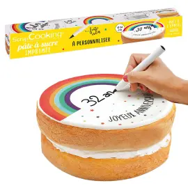 Kakunpäällinen Sokerimassa Sateenkaari Joyeux Anniversaire