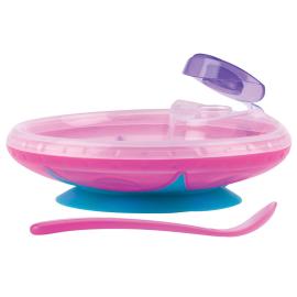 Lämpölautanen Lusikalla Pinkki/Turkoosi