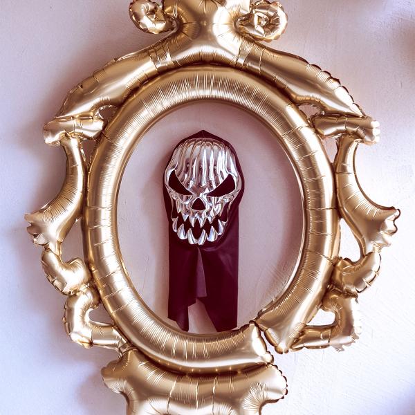 Pääkallo Kokokasvonaamio Hopea/Musta