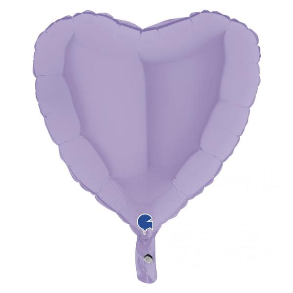 Sydänilmapallo Matta Pastelli Violetti 46 cm