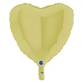 Sydänilmapallo Matta Pastellikeltainen 46 cm