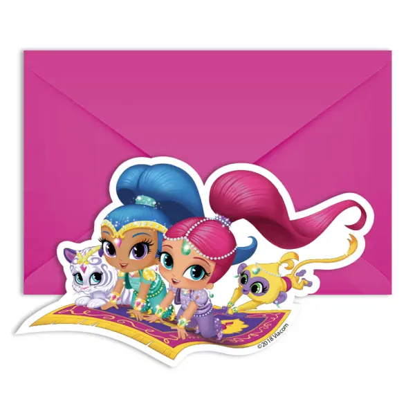 Shimmer ja Shine Glitter Friends Kutsukortit