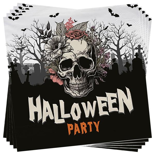 Servetit Pääkallo Halloween Party 12 kpl