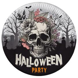 Pahvilautaset Pääkallo Halloween Party 6 kpl