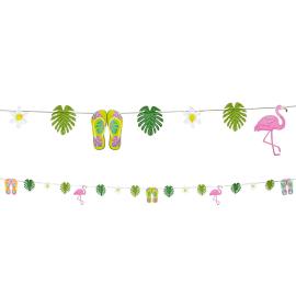 Kes&auml;inen Viirinauha Flamingot/Rantatossut/Kasvit 3,6 m