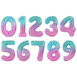Numeroilmapallo Ombre Tähdet Sininen/Pinkki 2