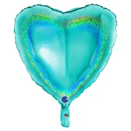 Holografinen Folioilmapallot Sydän Tiffanynsininen