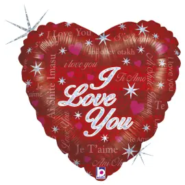 Holografinen Sydänilmapallo I Love You